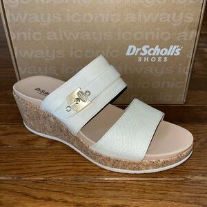 Dr. Scholl's Cream Cork Wedge Slide Sandals